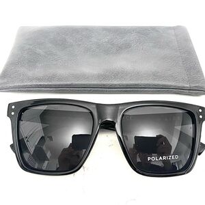 Aire Kraz 2542225 Polarized Sunglasses Mens BLACK Gray Lens NEW W/ CASE Womens